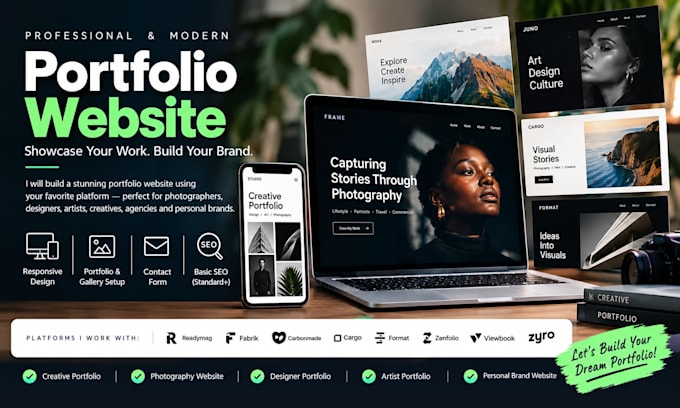 build readymag fabrik carbonmade cargo format zenfolio viewbook zyro website