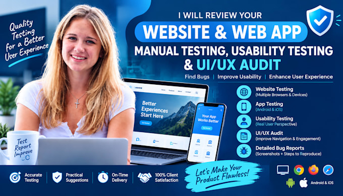 review website manual testing for web app usability testing and UI UX audit