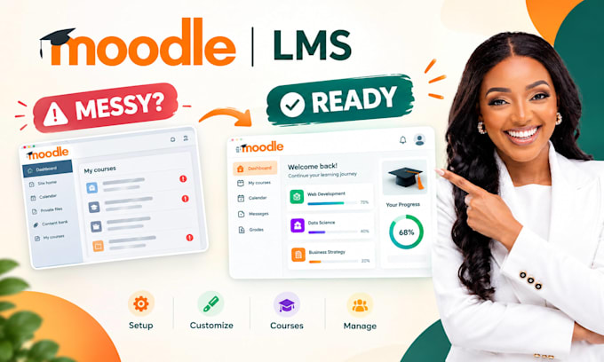 set up, build, customize and optimize your moodle lms moodle elearning platform