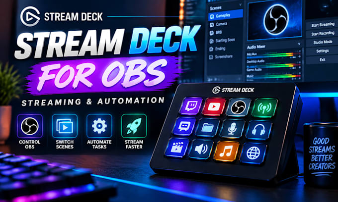 setup stream deck elgato with obs and dual PC for live streaming