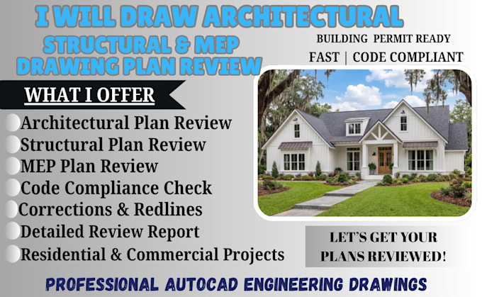 review and correct architectural plan structural engineering plans mep wa VA ca