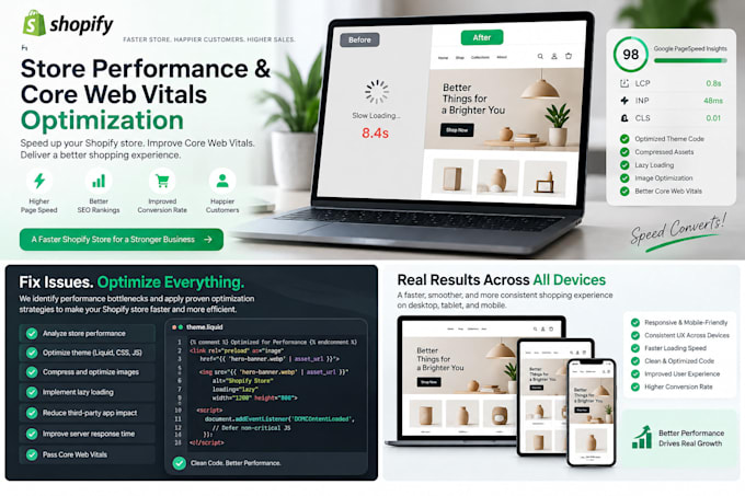 optimize shopify speed and core web vitals