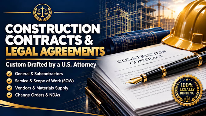 write construction service agreements and scope of work contracts