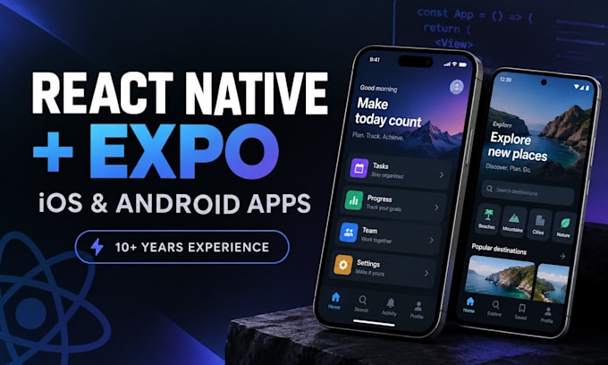 build a react native app for ios and android with expo