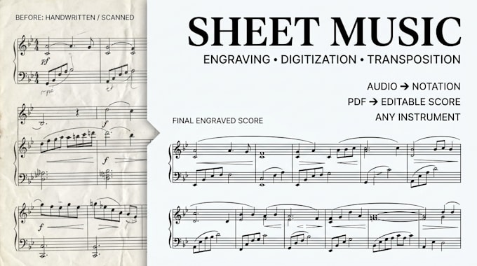 professionally engrave, digitize or transpose your sheet music