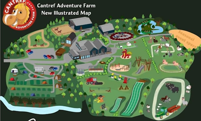 draw 2d, 3d isometric, festival map, or custom map in vector