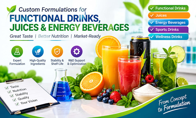 formulate functional drinks, juices, and energy beverages