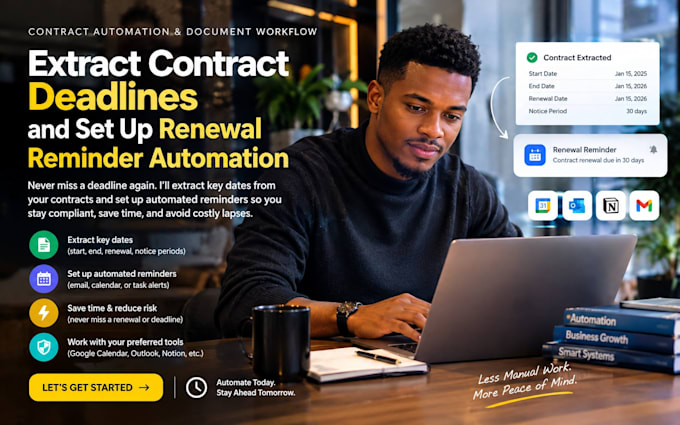 extract contract deadlines and set up renewal reminder automation