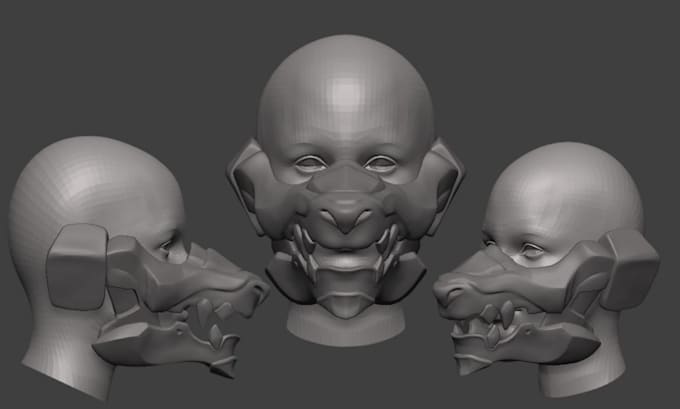 3d model custom cosplay helmet mask armor for 3d printing