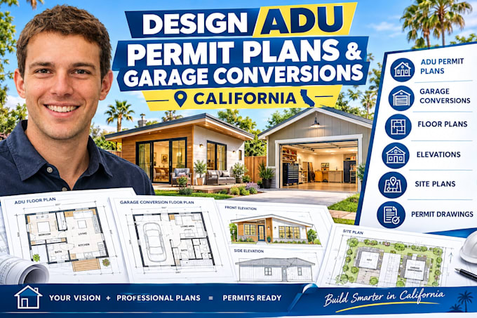 design adu permit plans and garage conversions for california