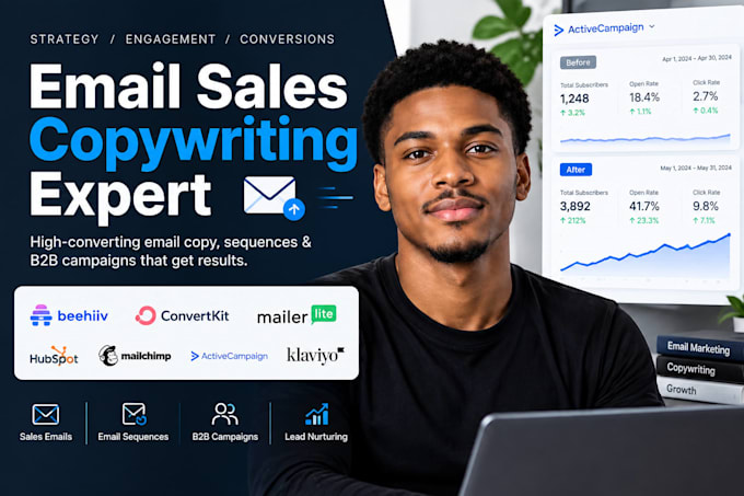 do high converting emall copywriting for sales email copy email sequence b2b