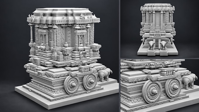 sculpt highly detailed 3d architecture and temple 3d models