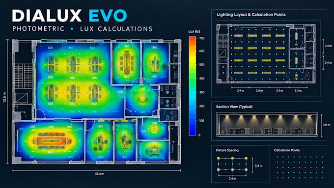 create photometric lighting plans and lux calculations in dialux evo