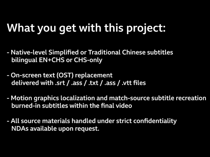 localize your video into simplified or traditional chinese