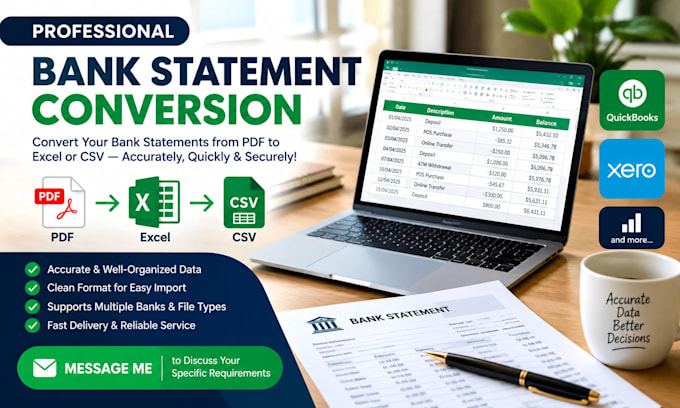 convert bank statement into financial statement