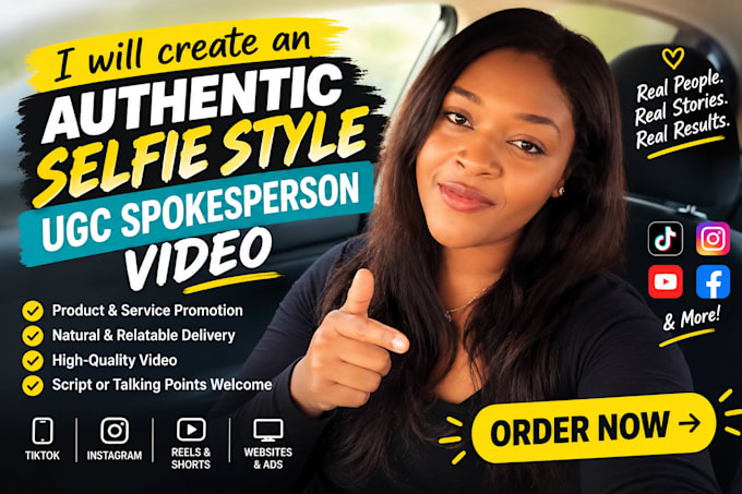 create an authentic selfie video style of a ugc spokesperson