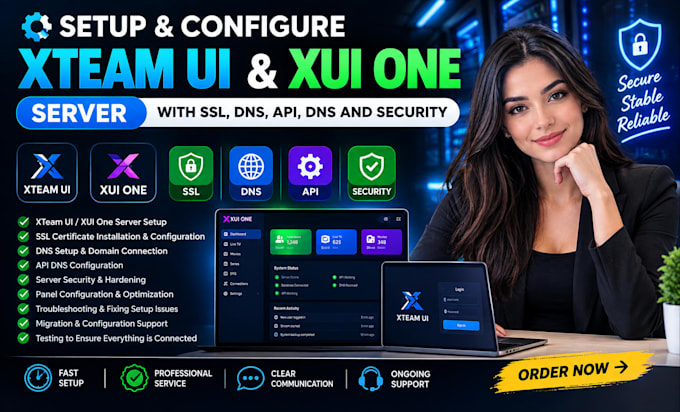 setup xteam UI and xui one server with SSL dns and API dns and security