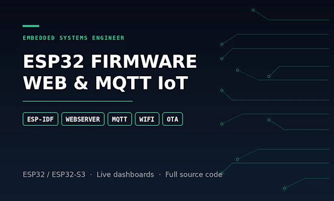 develop esp32 firmware with web dashboard and mqtt for your iot device
