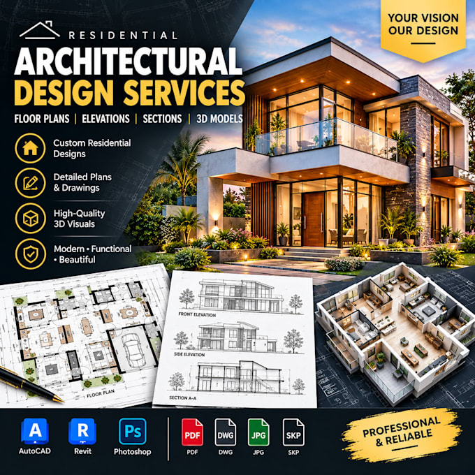 create professional architectural plans and 3d designs