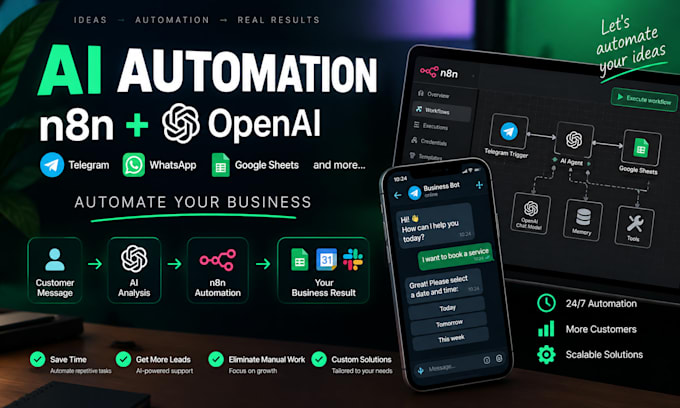 build n8n automation workflows with openai and apis