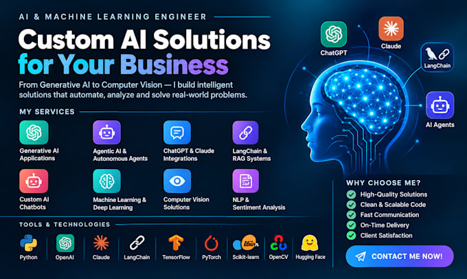 build custom machine learning, deep learning, ai models in python