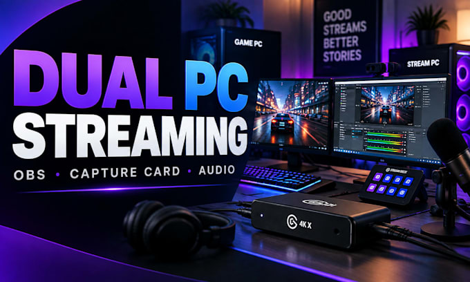 setup a professional dual PC streaming setup with obs and audio routing