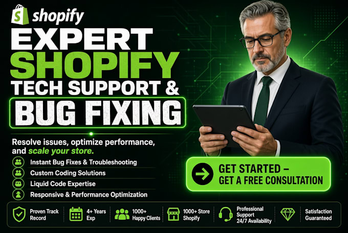 provide shopify technical support and bug fixing