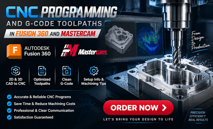 create cnc programming and g code toolpaths in fusion 360 and mastercam
