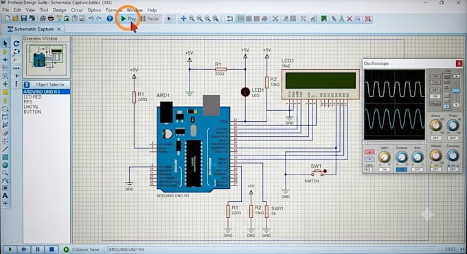 design and simulate electronic circuit in proteus
