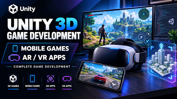 develop unreal engine games, unity games, vr ar apps, 3d environments, vr apps