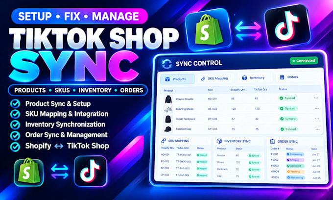 tiktok shop product sync with shopify inventory and order issues
