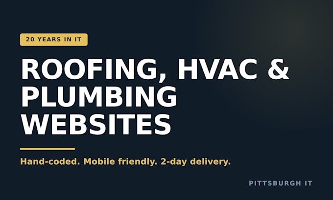 build a roofing, hvac, plumbing or contractor website