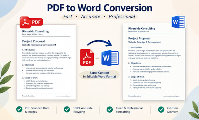 do accurate PDF, word conversion and document formatting