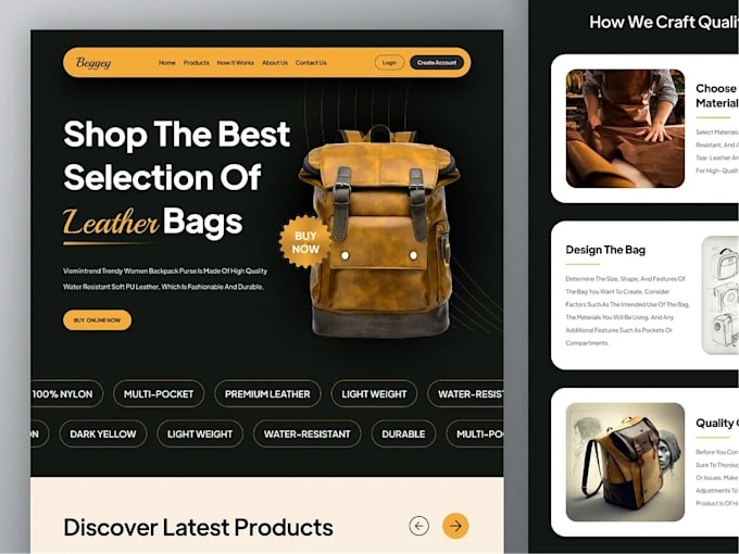 design a wix customize bag and packaging website