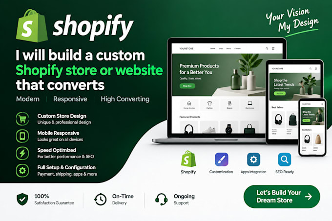build a custom shopify store or shopify website
