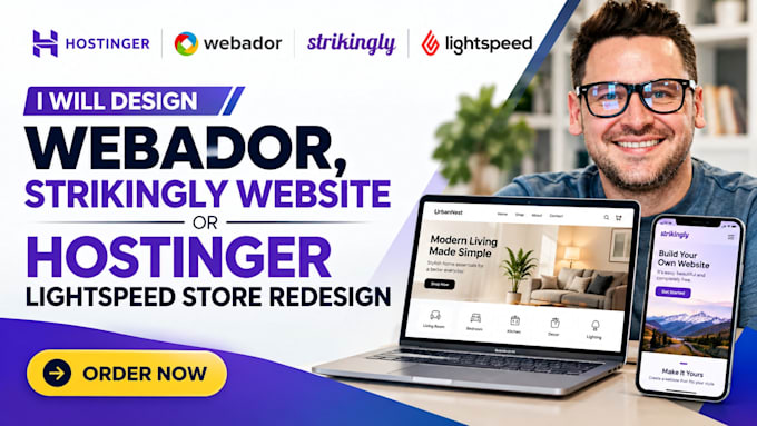 design webador strikingly website or lightspeed hostinger website redesign
