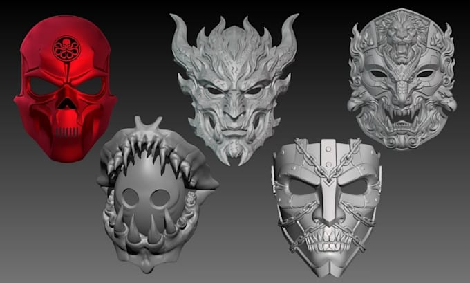 create custom 3d mask model cosplay mask  printable mask for 3d printing