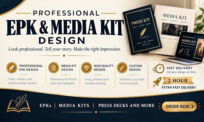 design a professional epk, media kit and press kit