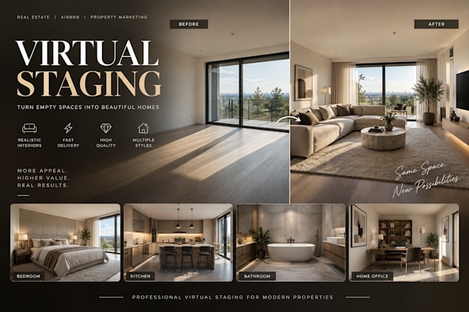 virtually stage your empty room with realistic furniture