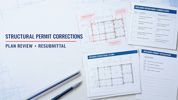 structural permit corrections, plan review comments and engineering resubmittal
