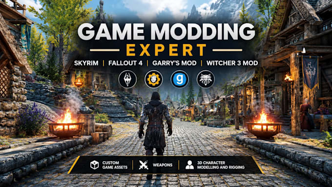 create custom 3d mods for skyrim, fallout 4, gmod, witcher 3, armor and 3d asset