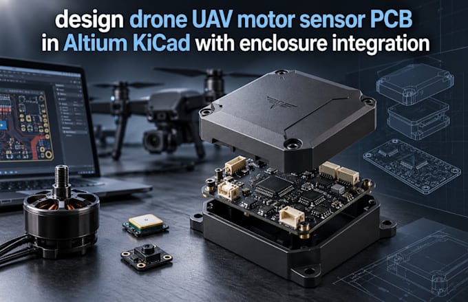 design drone uav motor sensor pcb in altium kicad with enclosure integration
