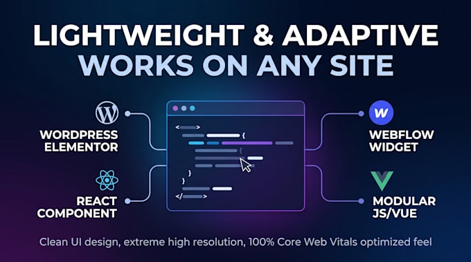 build custom interactive web components for wordpress, react, or webflow