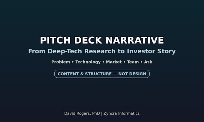 turn your deep tech research into a clear pitch deck narrative