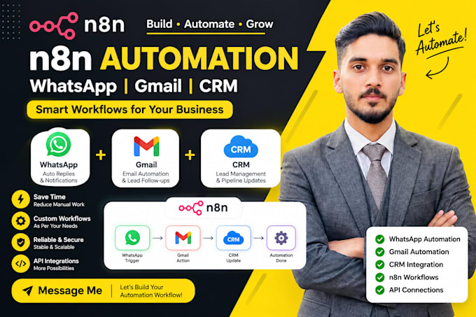 build n8n automation workflows and CRM automation