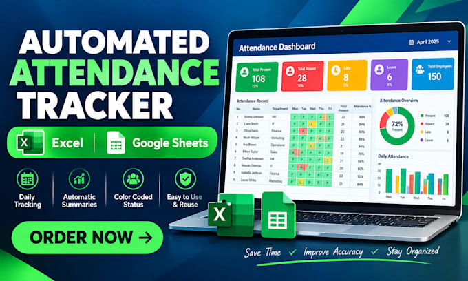 create an automated attendance tracker in excel or google sheets
