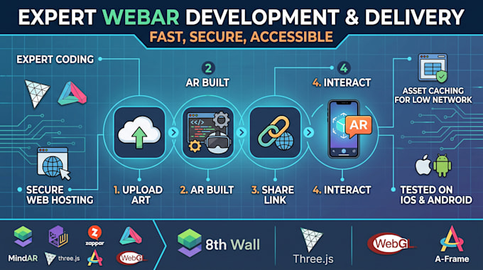 develop browser webar with image tracking using mindar or 8th wall