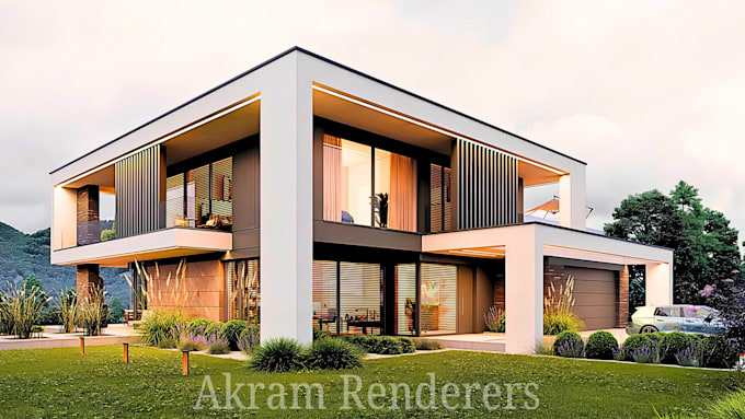 do realistic 3d architectural rendering for interior and exterior
