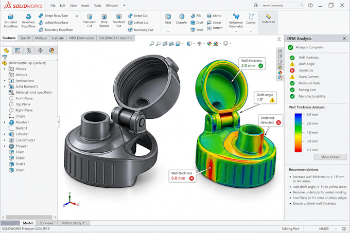 do dfm analysis, cad design for manufacturing review, 3d cad engineering