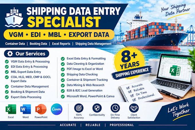 vgm data entry, container data and shipping data management
